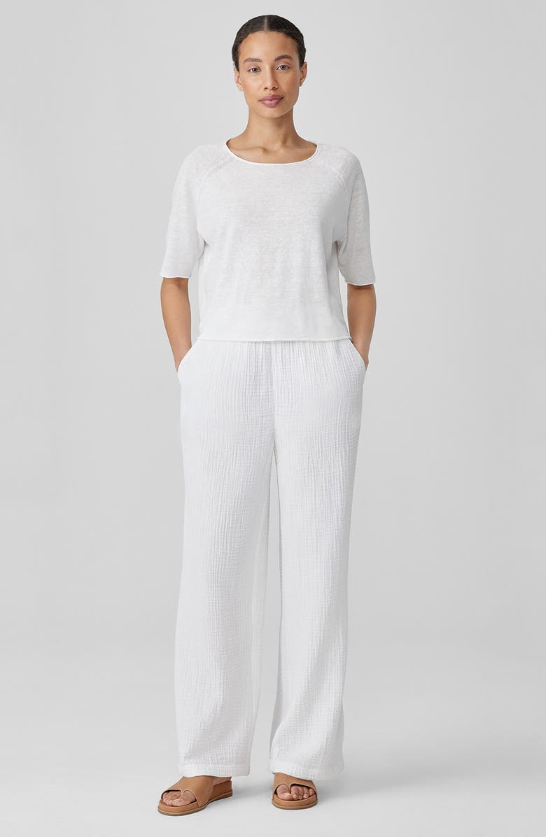 Eileen Fisher Rolled Edge Linen Blend Sweater, Alternate, color,