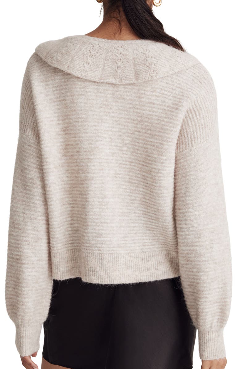Madewell Pointelle Collar Cardigan Sweater, Alternate, color,
