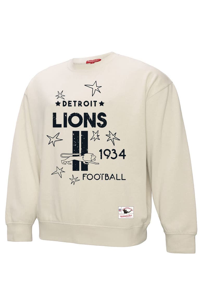 Women's Mitchell & Ness Cream Detroit Lions Shooting Stars Pullover Sweatshirt, Alternate, color, Cream