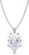 ALLUREZ Pear Solitaire Lab Diamond Pendant Necklace 14K 3.50ct