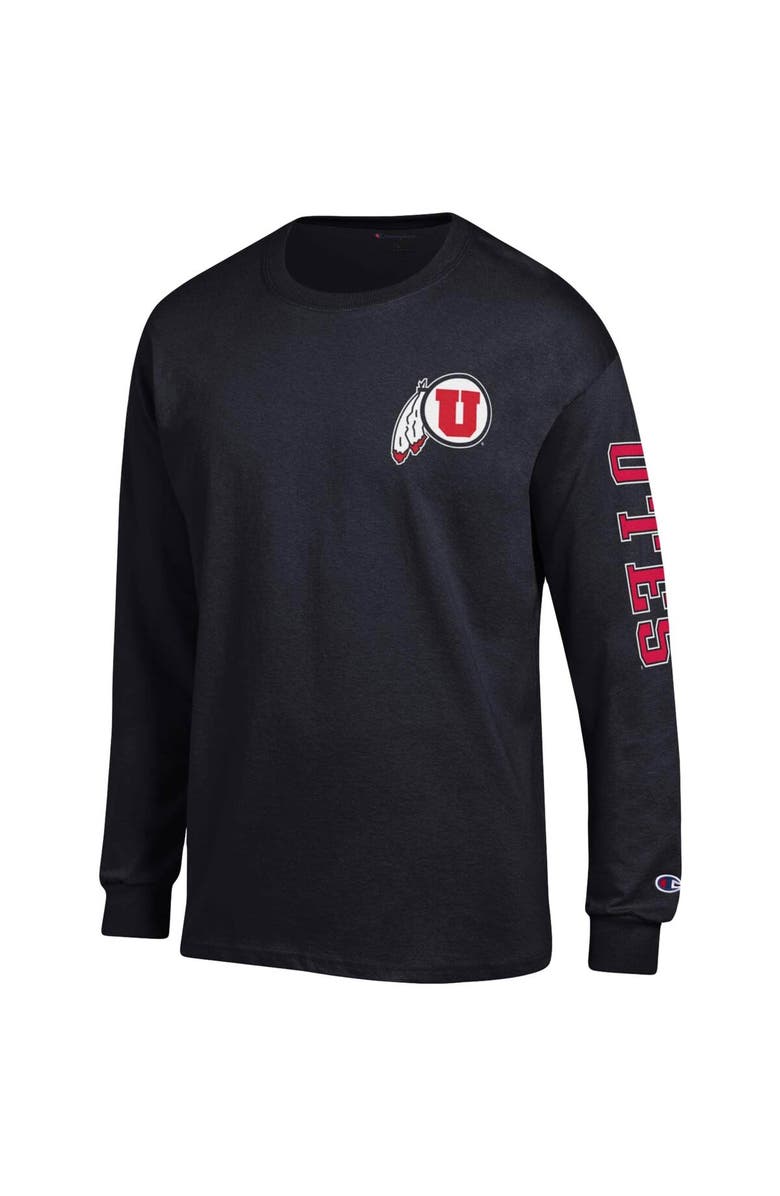 Champion Men's Champion Black Utah Utes Team Stack Long Sleeve T-Shirt, Alternate, color, 