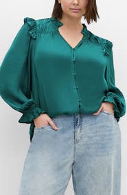 City Chic Jocelyn Ruffle Gathered Top