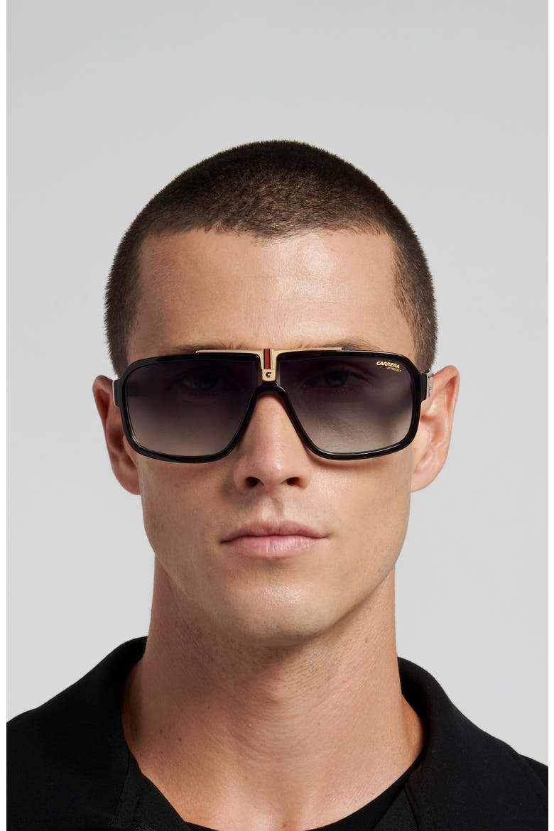 CA 1091/S 65mm Oversize Shield Sunglasses, Alternate, color, BLACK/ DARK GREY SF