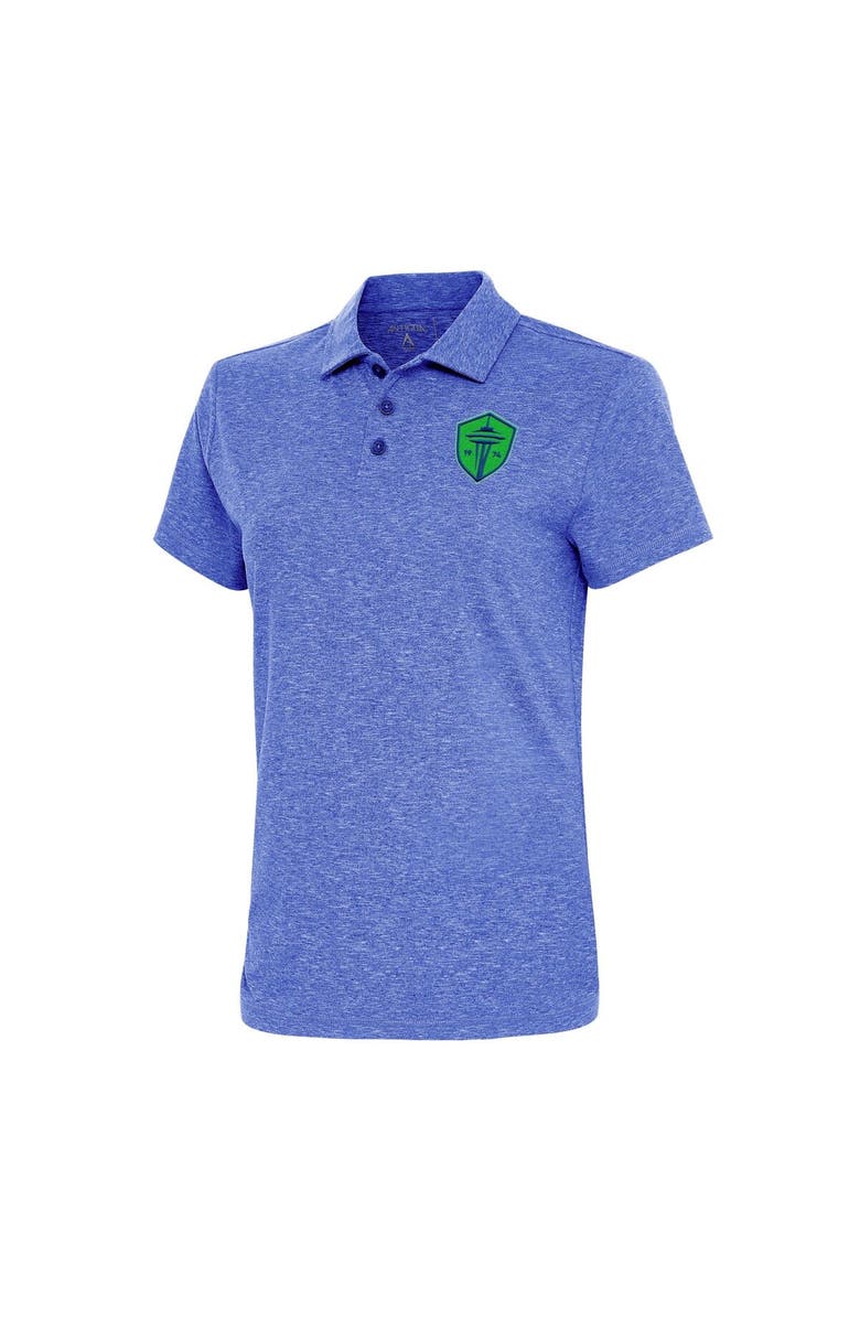 ANTIGUA Women's Antigua Heather Royal Seattle Sounders FC Motivated Polo, Main, color, 