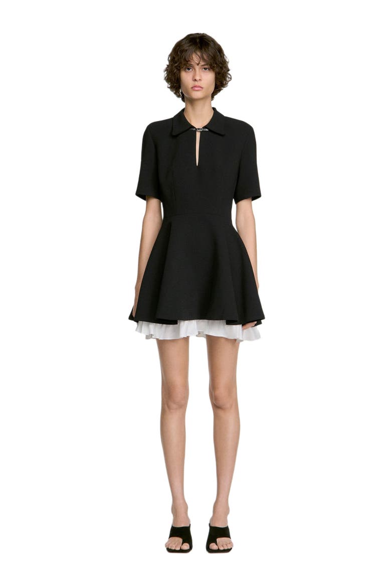 Short contrast skater dress, Main, color, Black