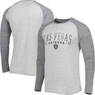 CONCEPTS SPORT Men's Concepts Sport Heather Gray Las Vegas Raiders Ledger Raglan Long Sleeve Henley T-Shirt