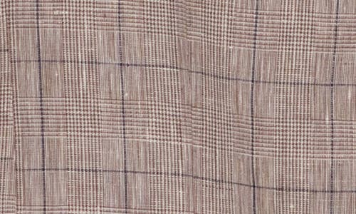 Brooks Brothers Classic Fit Beige Plaid Hemp & Linen Blazer In Beige Overcheck