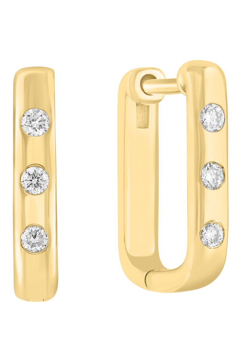 Lab-Grown Diamond Hoop Earrings, Main, color, GOLD