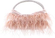 Nina Crystal Handle Feather Clutch