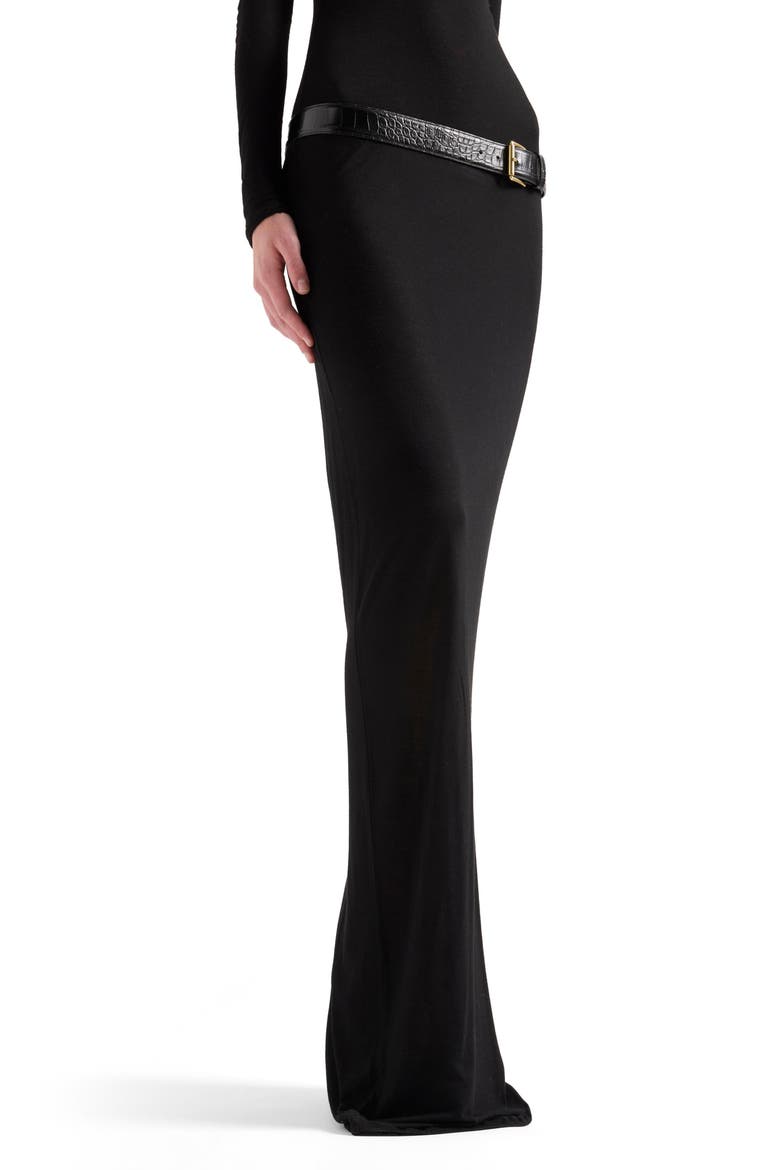 Fitted Long Sleeve Maxi Dress, Alternate, color, VISCOSE SLATE