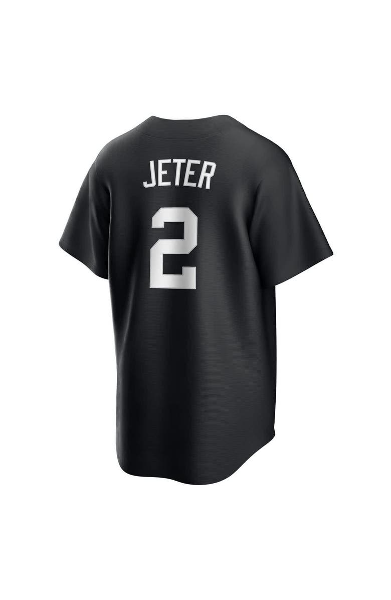 Nike Men's Nike Derek Jeter Black New York Yankees Lights Out Replica Player Jersey, Alternate, color,