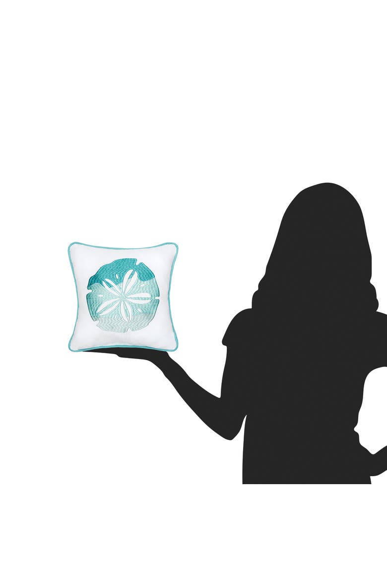 "Beach Forever Housework Whenever" Cotton Blend Mini Accent Pillow 10" x 10", Alternate, color, White