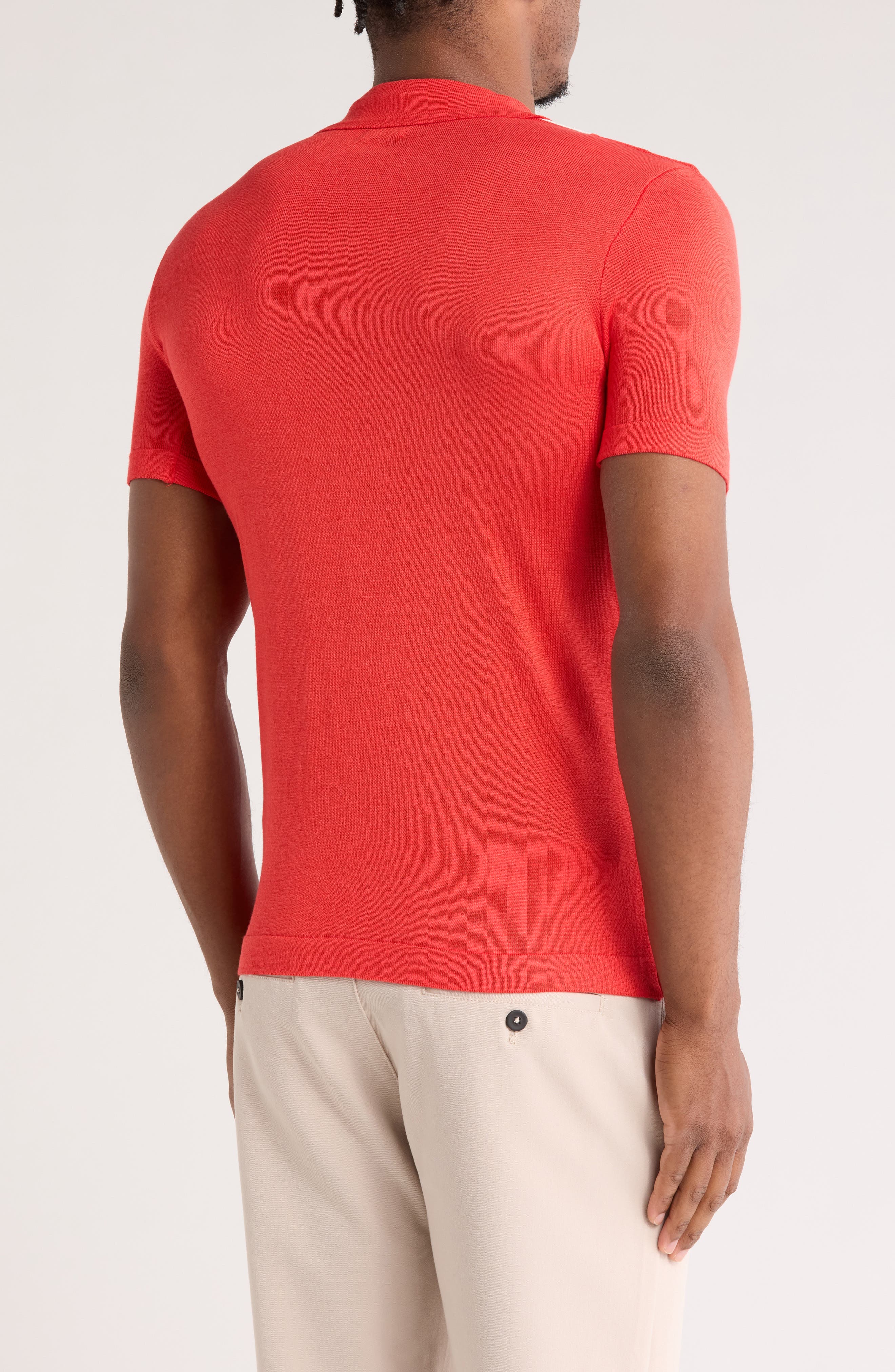 Textured Knit Stripe Polo - image 2
