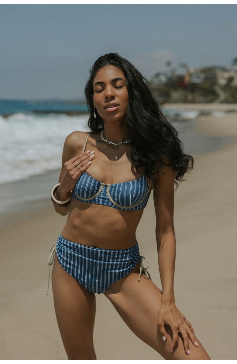 Geode Swimwear Harbor Bikini Top, Alternate, color, Blue