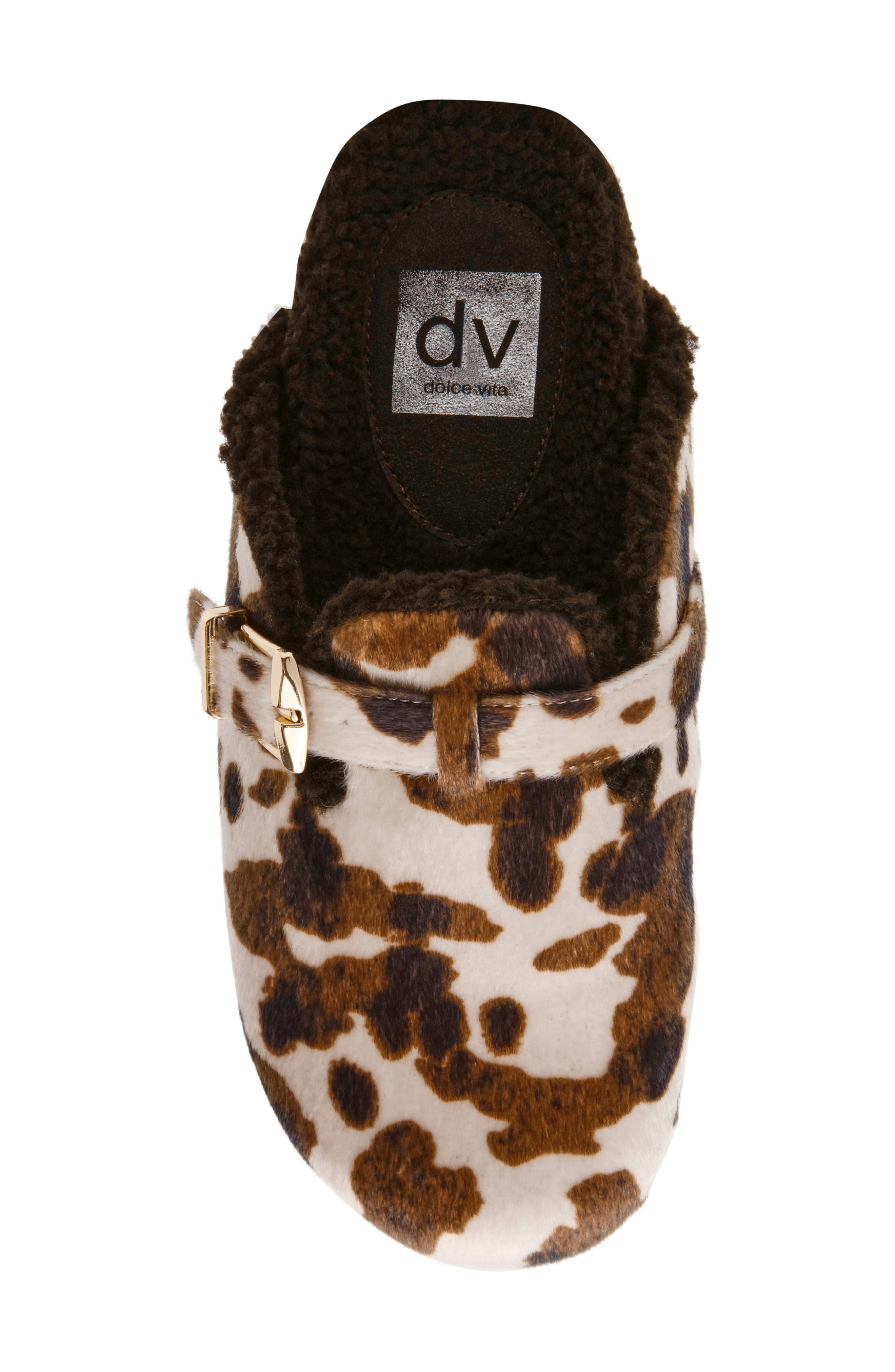 DV by Dolce Vita Anina Faux Shearling Lined Mule, Alternate, color, Cow Print