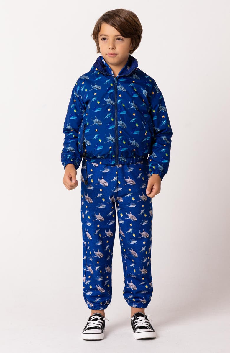 CALONIE Kids' Max Rain Water Repellent Reversible Windbreaker, Alternate, color, Blue