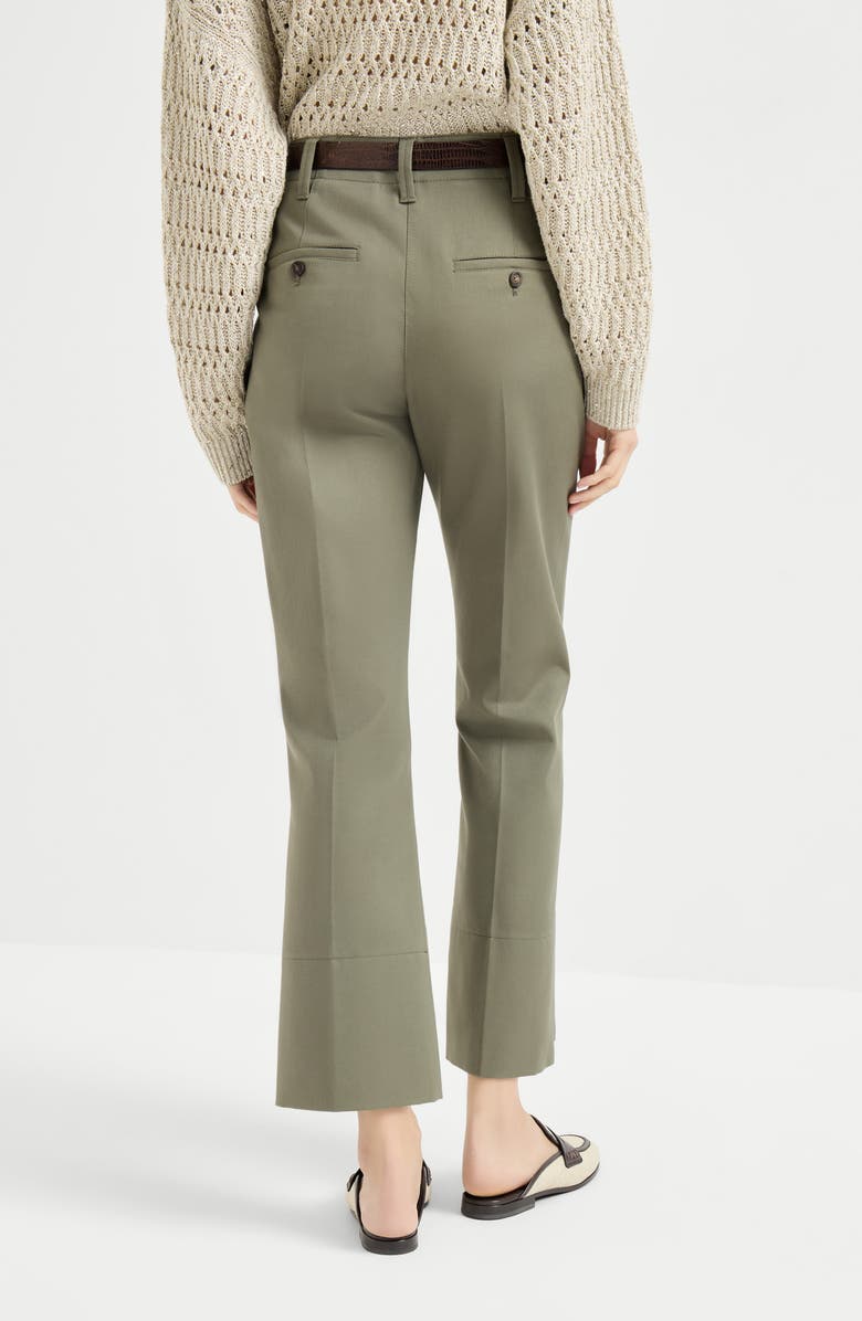 Brunello Cucinelli Kickflare Cigarette trousers, Alternate, color, Olive