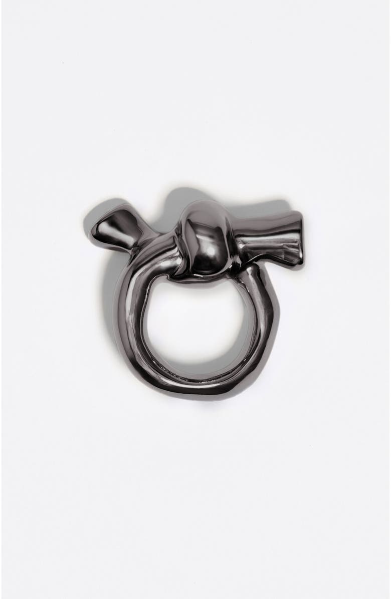 Bimba y Lola Metallic Knot Scarf Ring, Alternate, color, Gunmetal
