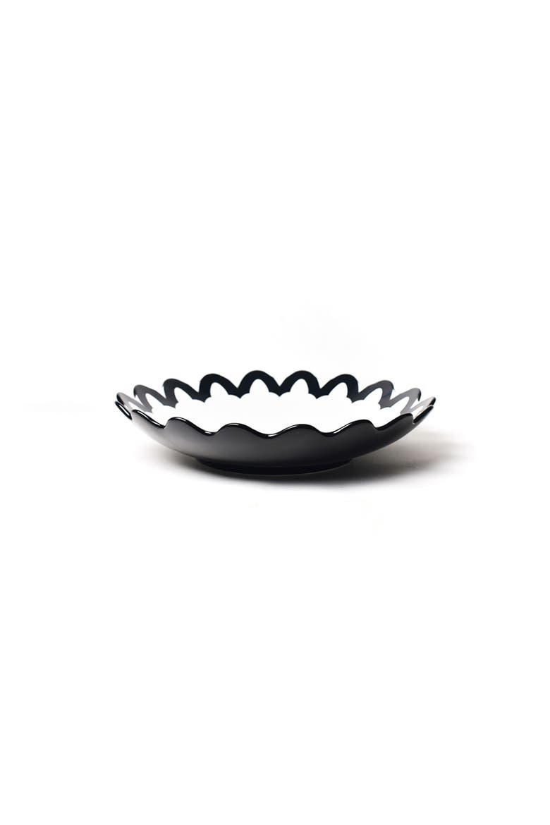 Black Arabesque Scallop 14 Pasta Bowl, Main, color, Black