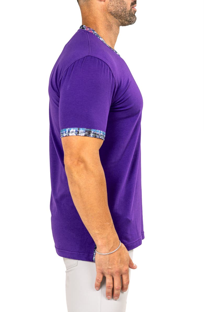 Maceoo Edison Marthyr0006 Purple Cotton V-Neck T-Shirt, Alternate, color, 