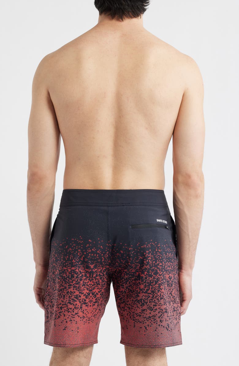 SANTO STUDIO Cole Houshmand Pro Board Shorts, Alternate, color, Black/Red/White