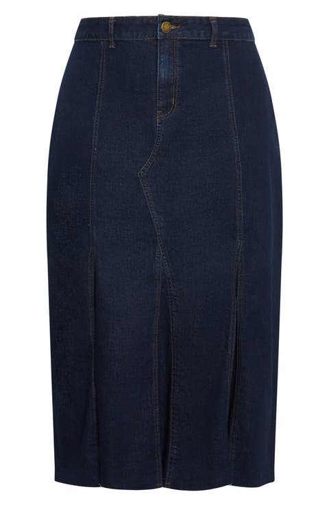 Laylo Denim Midi Skirt (Plus)
