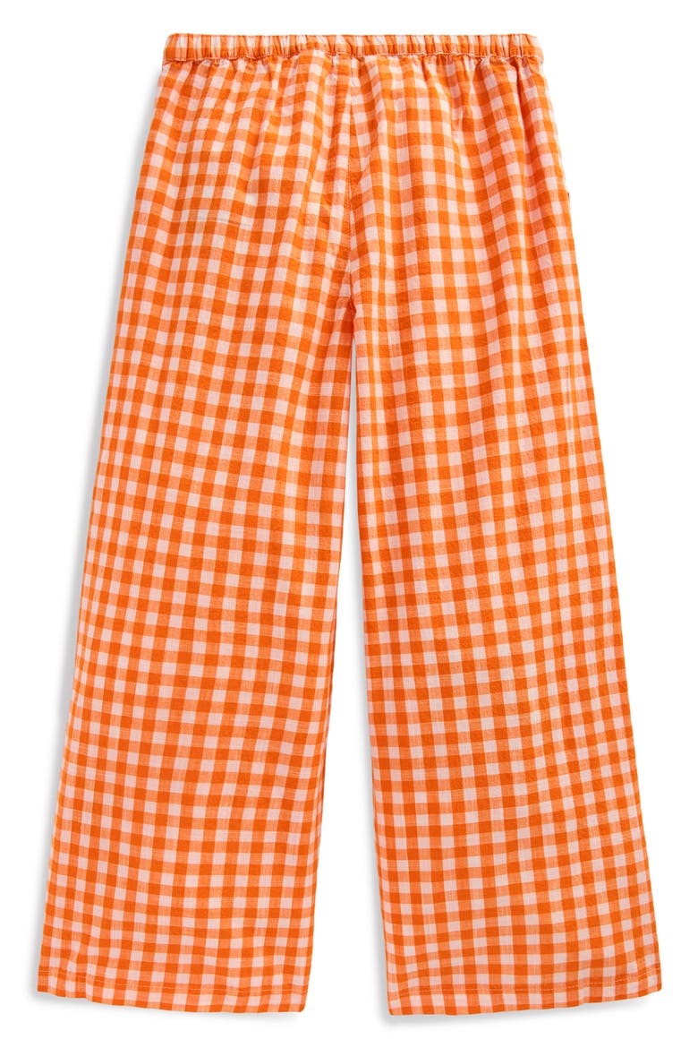 Kids' Gingham Cotton Pants, Alternate, color, ORANGE AND IVORY GINGHAM
