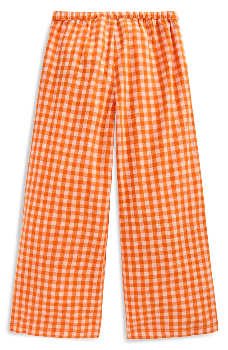 Mini Boden Kids' Gingham Cotton Pants, Alternate, color, Orange And Ivory Gingham
