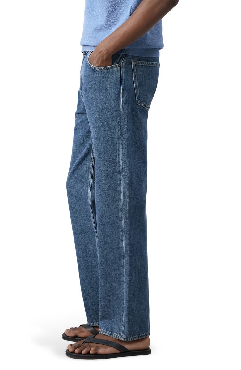 MANGO Relaxed Straight Leg Jeans, Alternate, color, Dark Blue