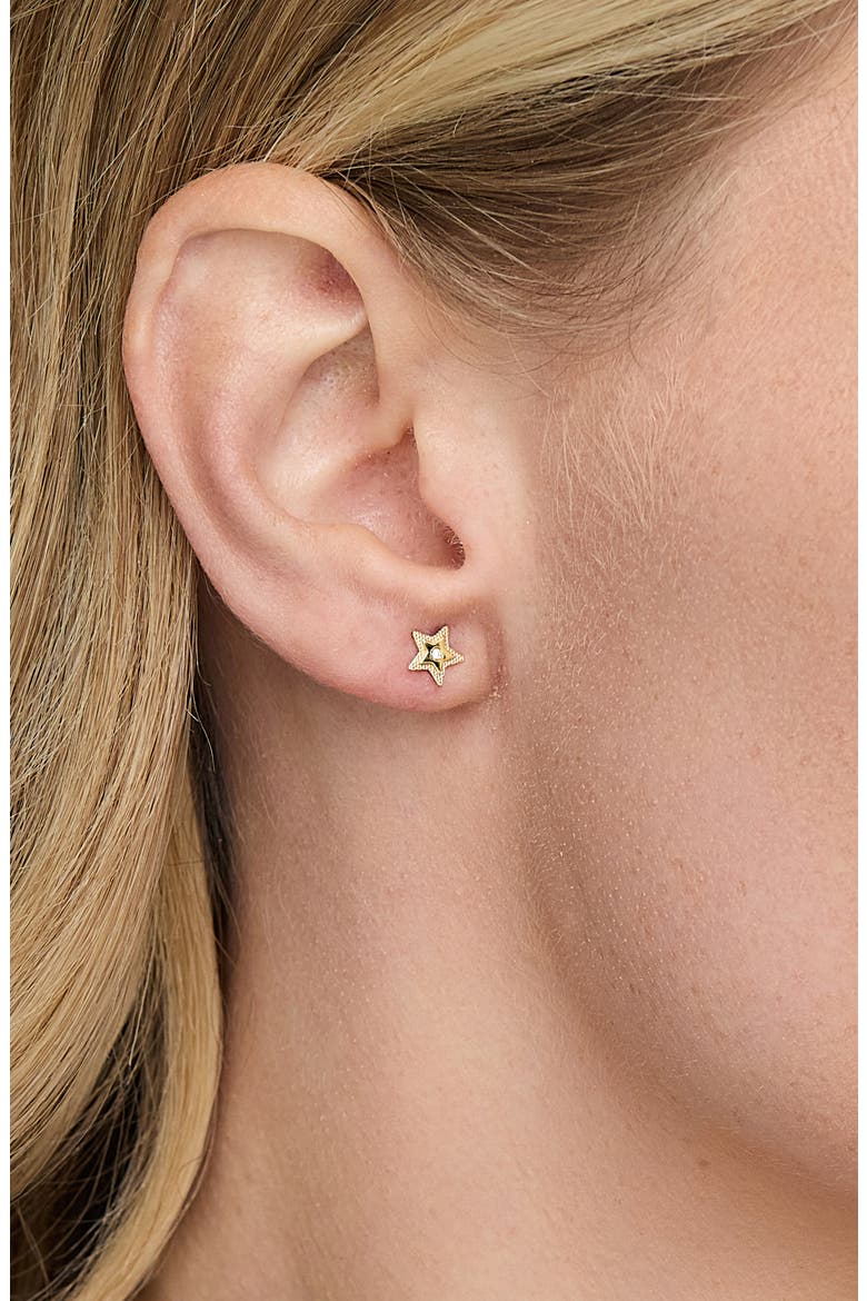 BL Icon Diamond Stud Earrings, Alternate, color, 18K YELLOW GOLD/ DIAMOND