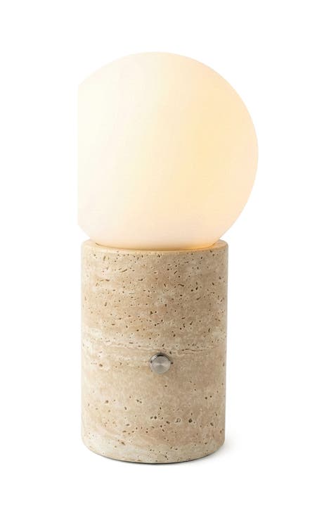 Kai 11" Modern Frosted Glass Orb Table Lamp with USB Charging Port and Built-In 3-Way Dimmer