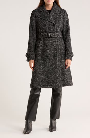 Bcbgeneration Double Breasted Trench Coat In Gray