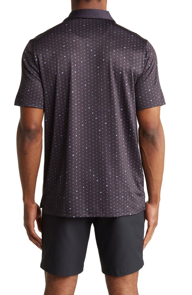 ORIGINAL PENGUIN GOLF Novelty Print Polo Shirt, Alternate, color, Caviar