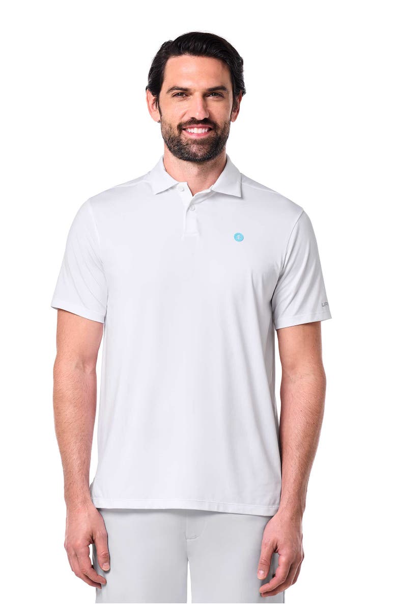 Coolibar Men's Victory Lap Short Sleeve Polo, UPF 50+ Sun Protection, Main, color, White