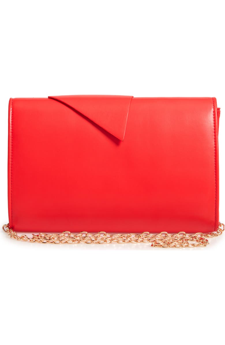 Street Level Bowtie Faux Leather Clutch, Alternate, color,