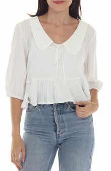 Peter Pan Collar Ruffle Top