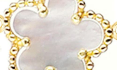 Adornia Mother-of-pearl Clover Station Chain Long Necklace In Gold