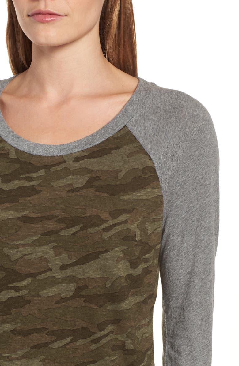 Caslon<sup>®</sup> Lightweight Colorblock Cotton Tee, Alternate, color,