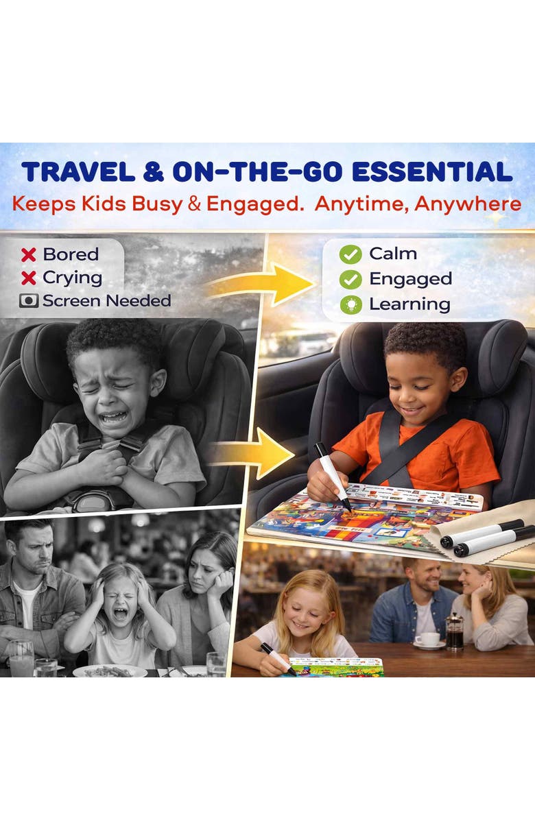 Quokka Kids Handwriting and Search & Find Activity Cards Set, Alternate, color, Places I Visit