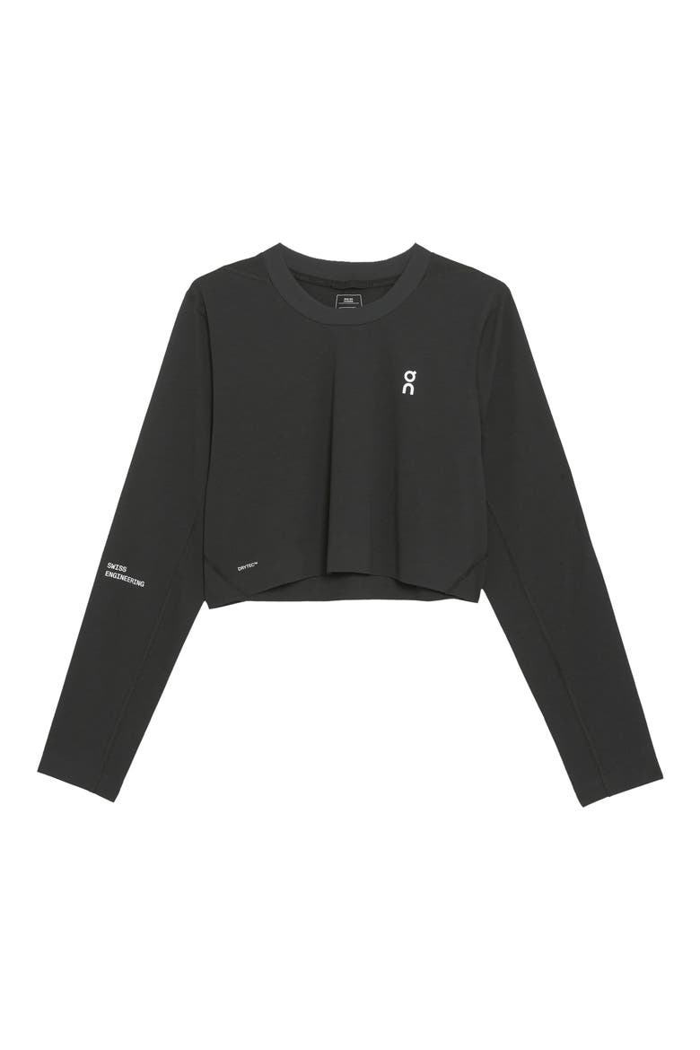 Long Sleeve Crop Training Top, Alternate, color, BLACK