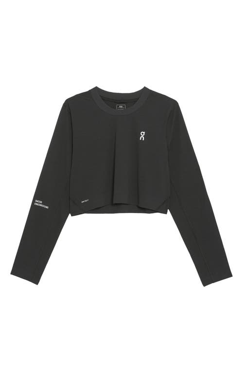 On Lg Sleeve Crop Training Top In Black