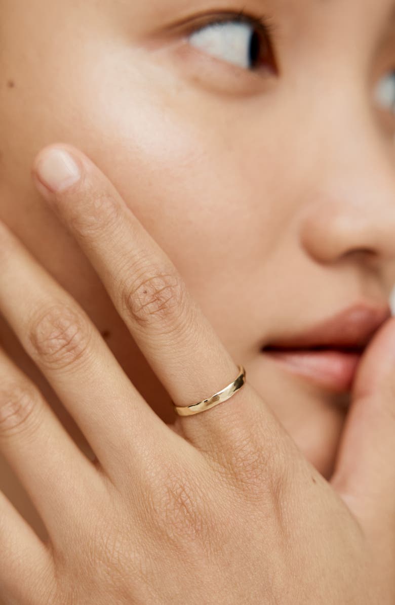 Monica Vinader Hammered Slim Band Ring, Alternate, color, 14Kt Solid Gold