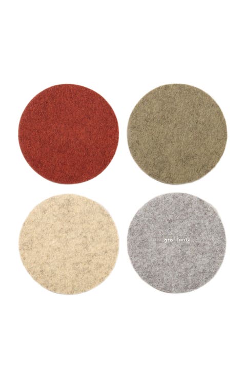 Bierfilzl Merino Wool Round Coaster Solid 4 Pack