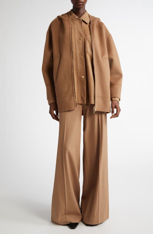Max Mara Fresia Suede Shirt Jacket In Camel