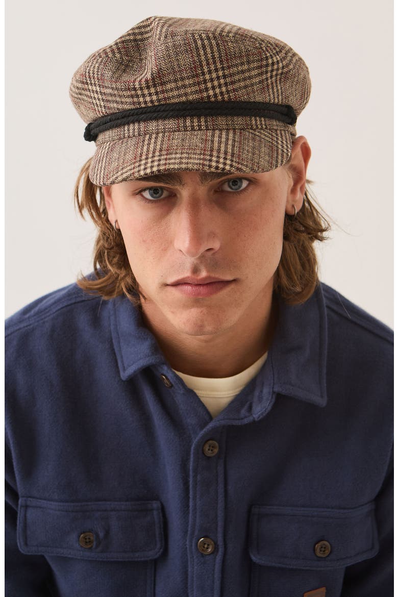 Fiddler Cap, Alternate, color, BROWN/ TAN/ RED PLAID