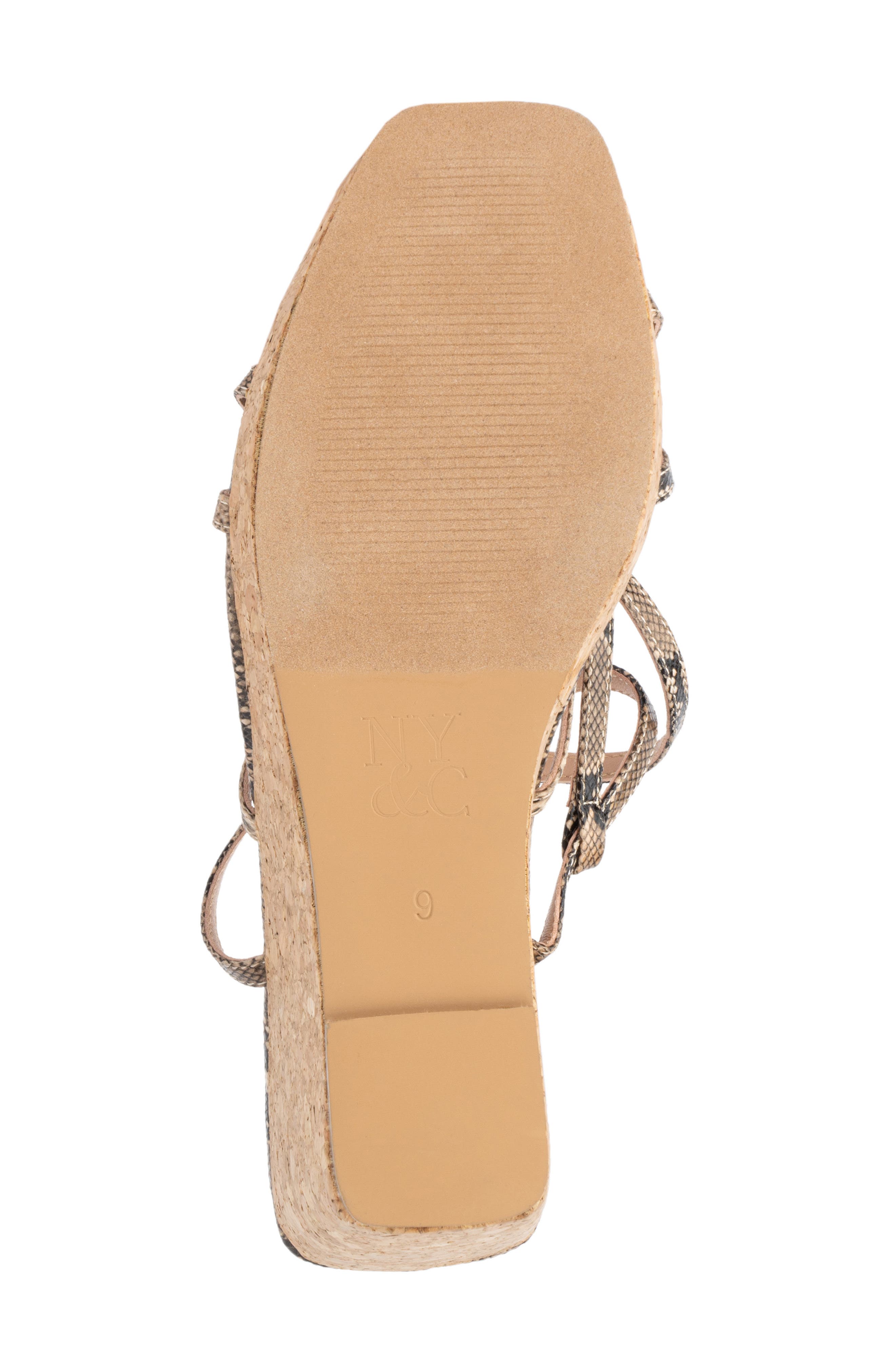NEW YORK AND COMPANY Abla Platform Wedge Sandal, Alternate, color, Dark Tan