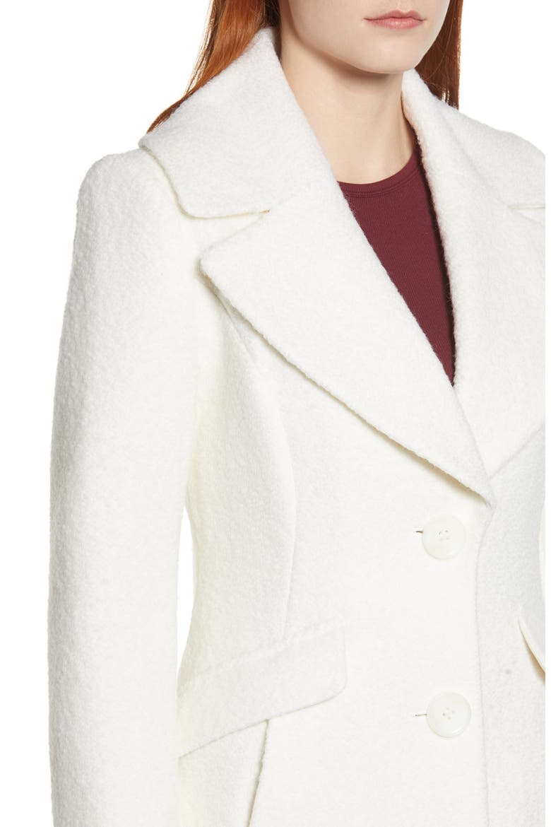 Fit & Flare Coat, Alternate, color, WINTER WHITE