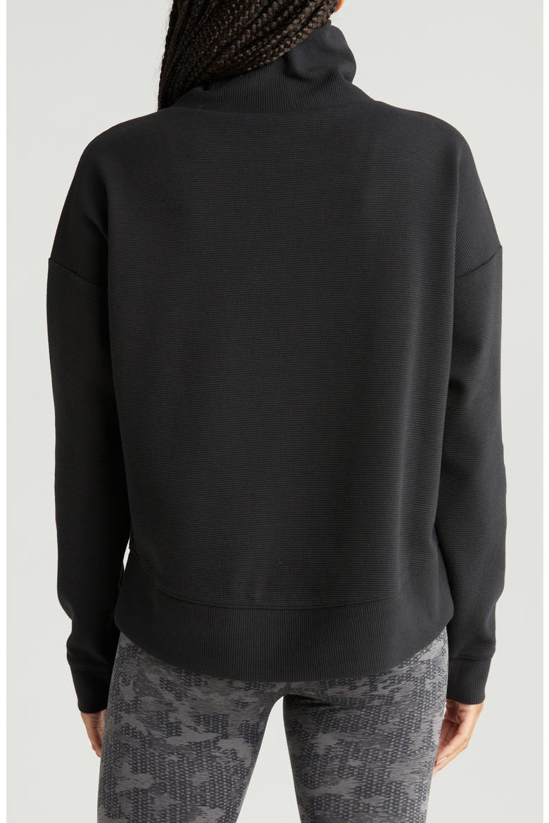 Downtown Ottoman Turtleneck Sweatshirt, Alternate, color, BLACK