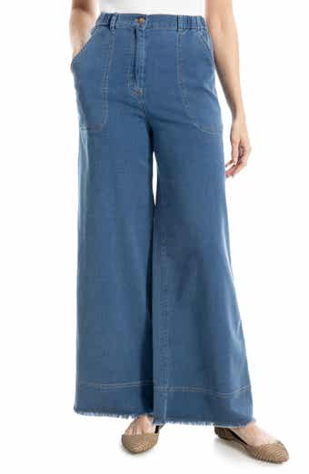 │Odd Studio│ Diagonal cut wide denim pants BLUE OO4MUDP101 MAX STUDIO Wide Leg Jeans | Nordstromrack