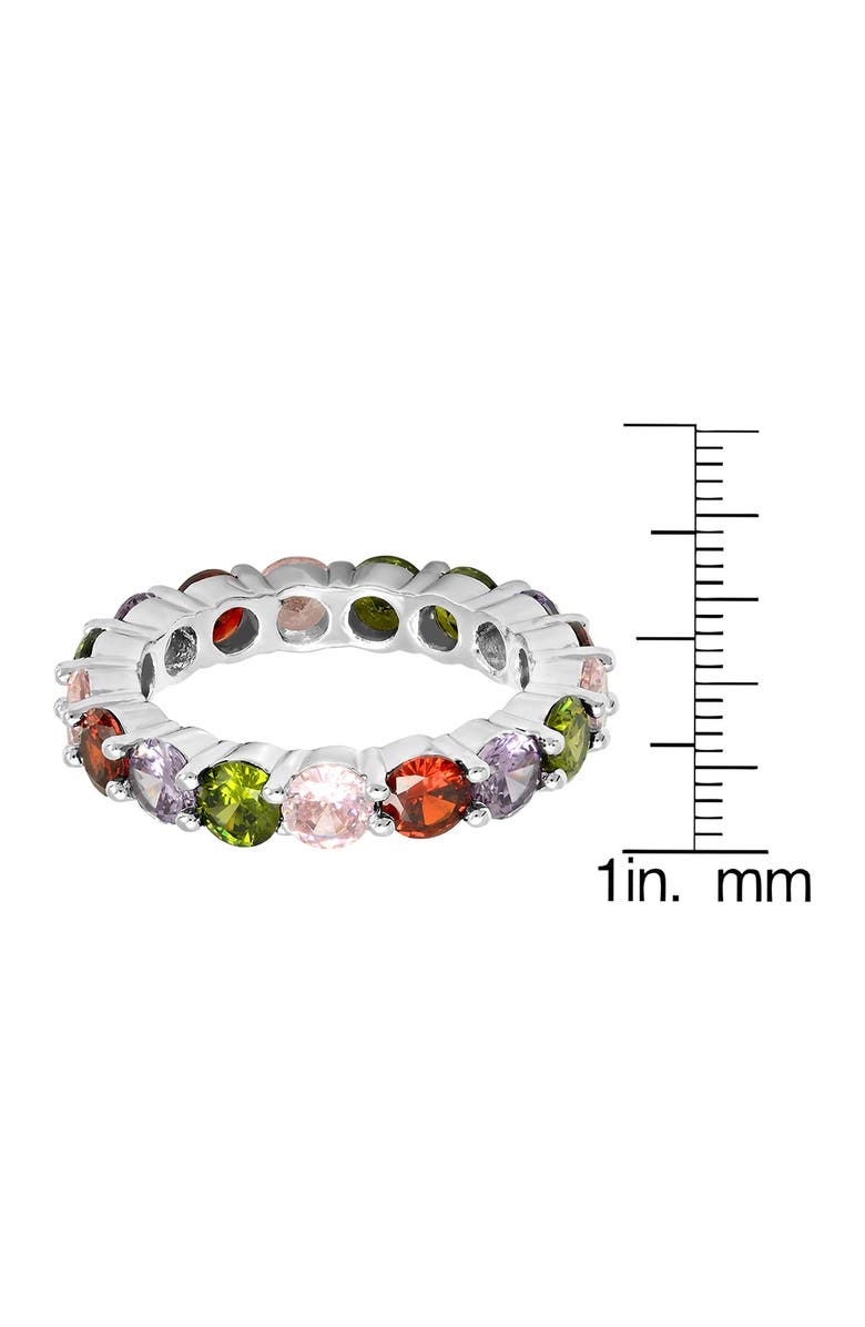 HMY JEWELRY 18K White Gold Plated Eternity Ring, Alternate, color, 